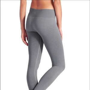 NEW ATHLETA Shimmer Stripe Tight Gray Leggings